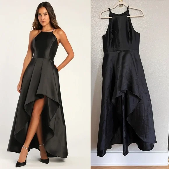 Broadway Show Black High-Low Maxi Dress - Picture 1 of 7